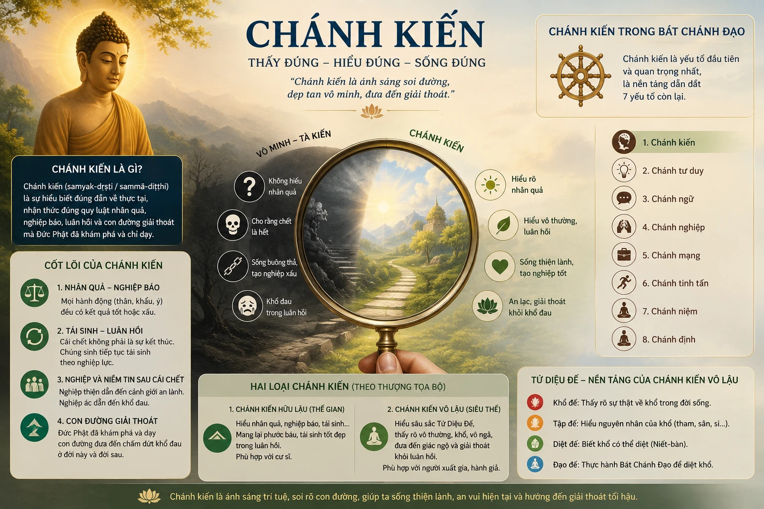 Chánh kiến – Hiểu đúng về con đường nhìn thấy sự thật trong Phật giáo